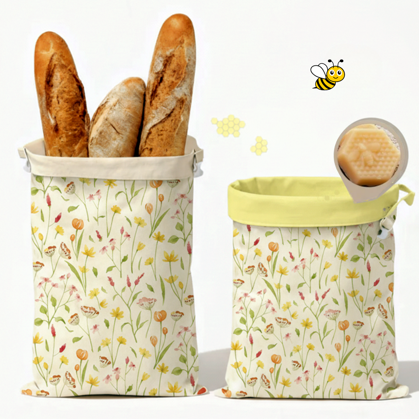 Premium 100% Cotton-Beeswax Bread Bags - by Lorine™