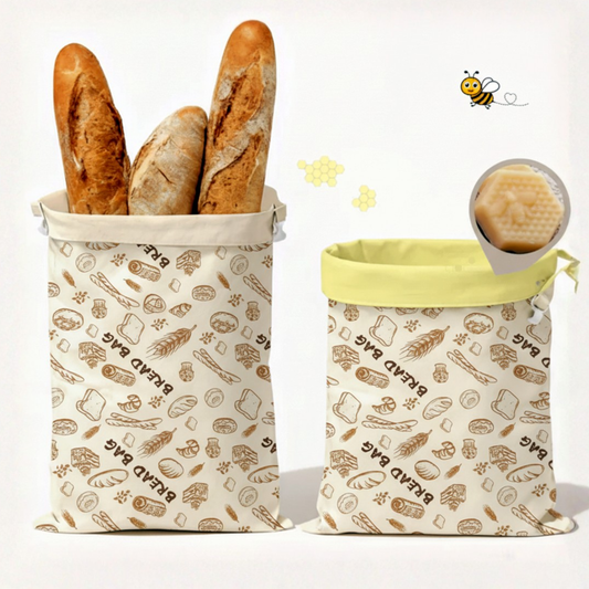 Premium 100% Cotton-Beeswax Bread Bags by Lorine™