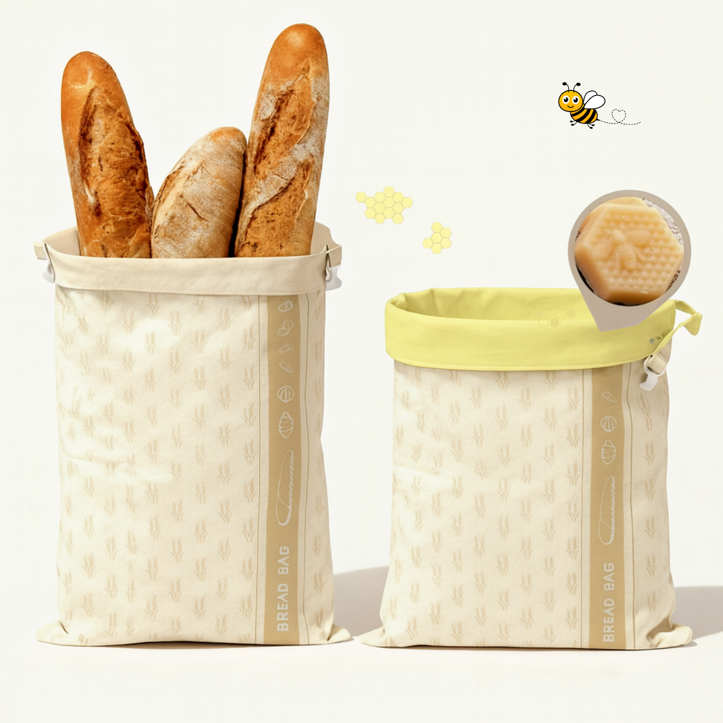 Premium Cotton-Beeswax Bread Bags by Lorine™