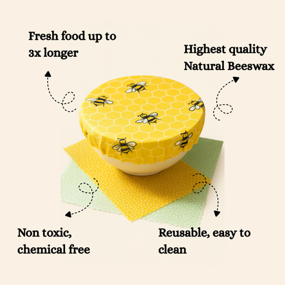 Lorine's Beeswax Wraps for Food (3-pack)
