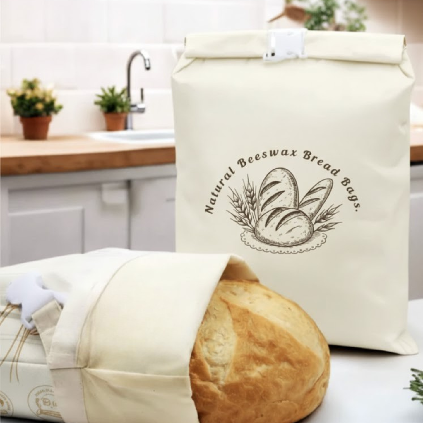 Premium 100% Cotton Beeswax Bread Bags (from Lorine)