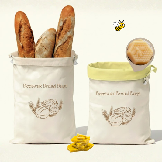 Premium 100% Cotton-Beeswax Bread Bags - by Lorine
