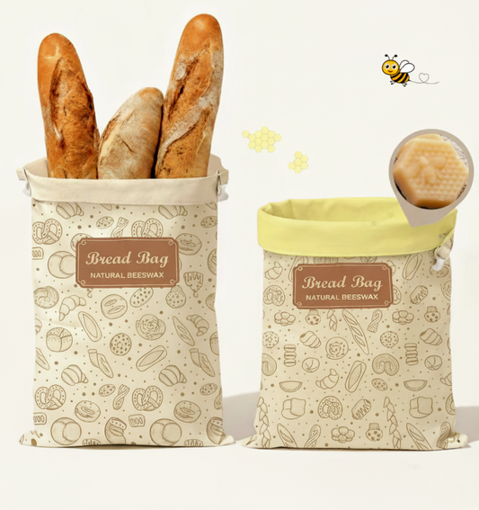 Premium Cotton Beeswax Bread Bags (by Lorine™)