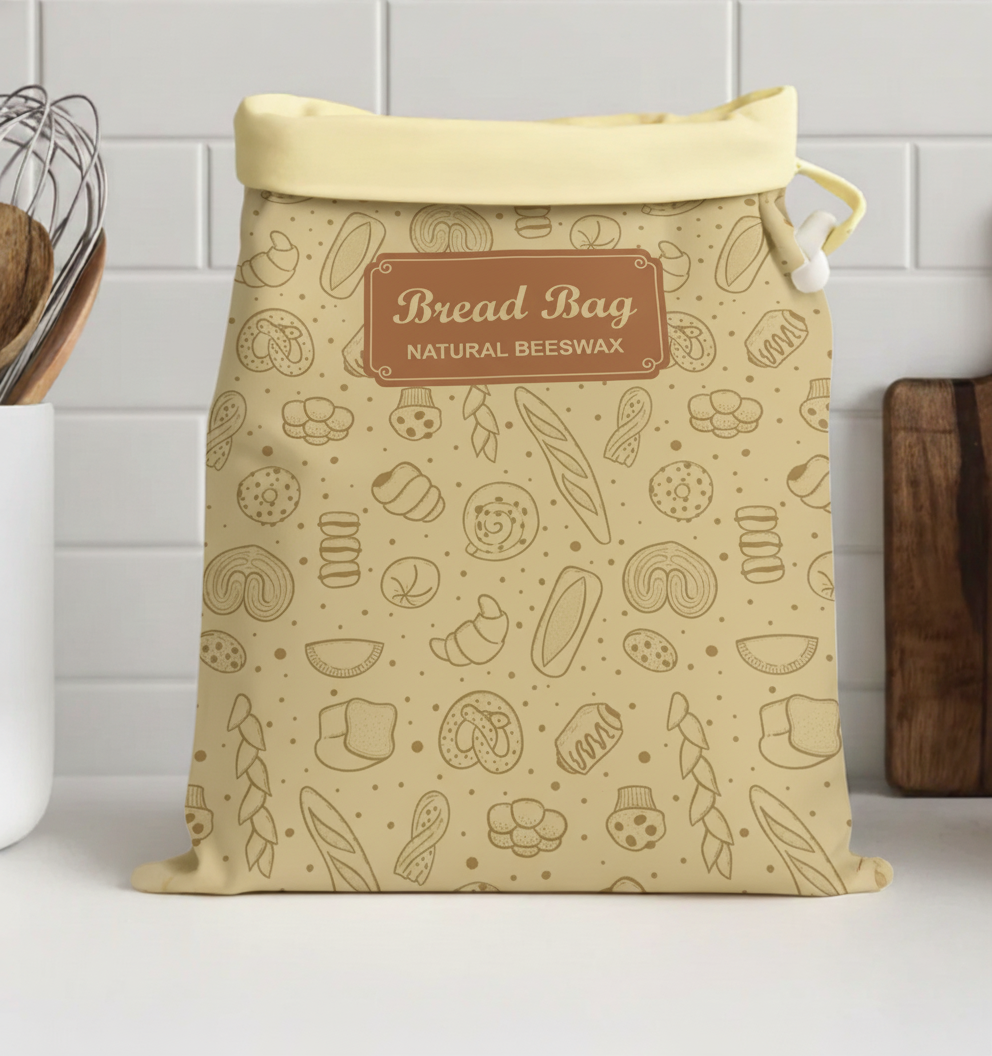 Premium Cotton Beeswax Bread Bags (by Lorine™)